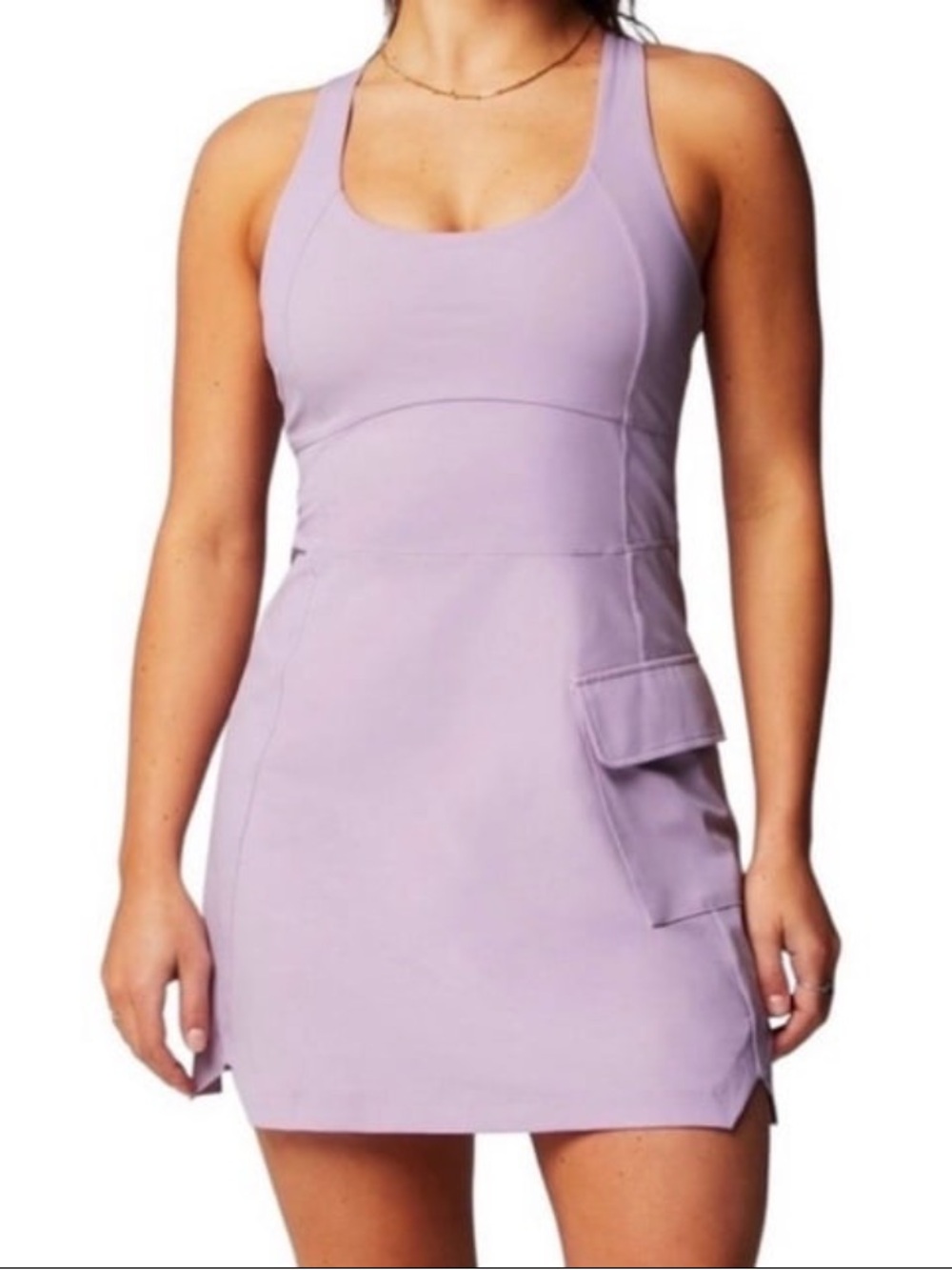 Fabletics Lilac Racerback Mini Dress with Side Utility Pocket